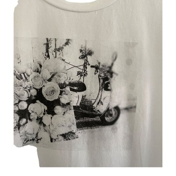 Escada Sport White Short Sleeve Graphic Tee T-Shirt Size L Minimalist - Picture 5 of 6